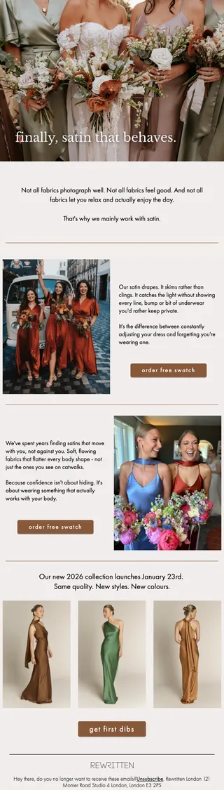 Rewritten satin education email campaign designed by Mad Social