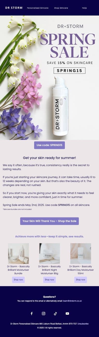 Dr Storm spring sale email