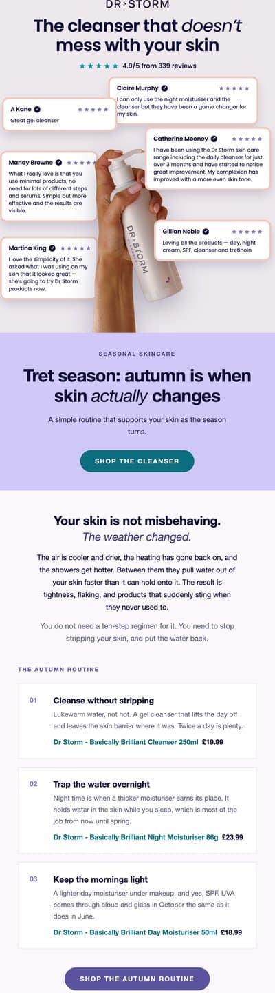 Dr Storm tret season email