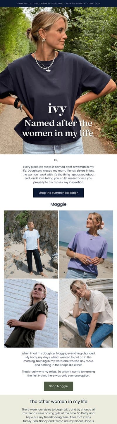 IVY brand story email