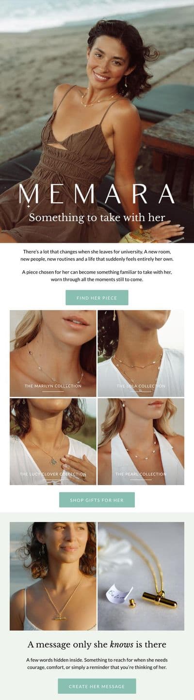 Memara milestone campaign email
