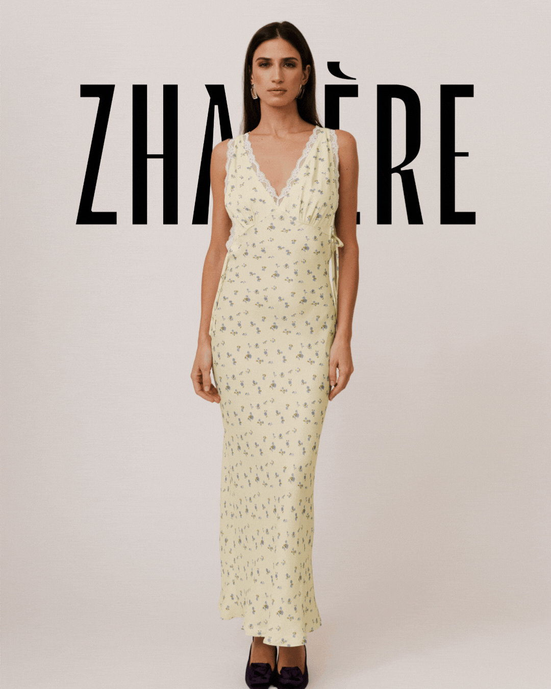 Zhadere paid social ad, rotating dress animation